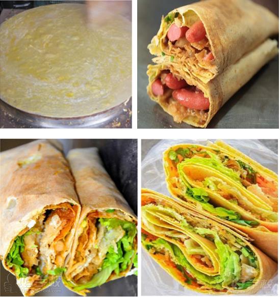 杂粮煎饼美食成品