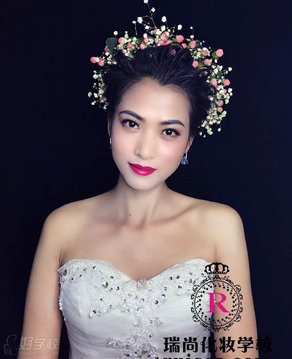 北京瑞尚美妆学校学生化妆造型--新娘妆造型-北