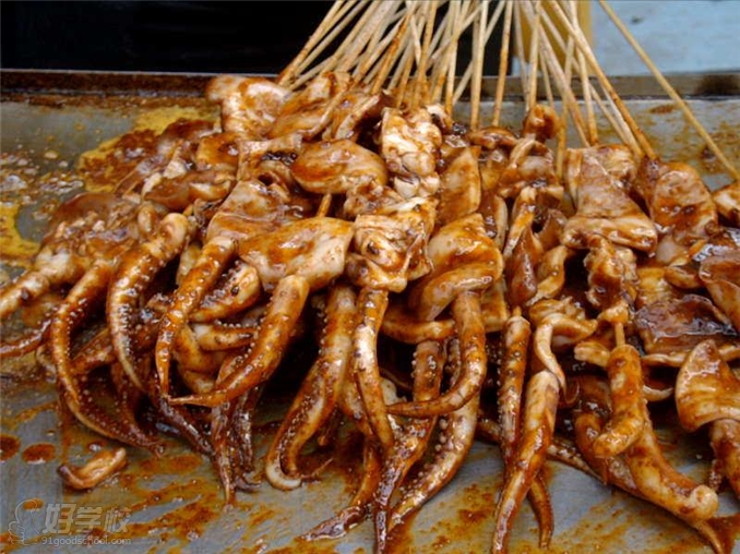 铁板烧鱿鱼美食成品